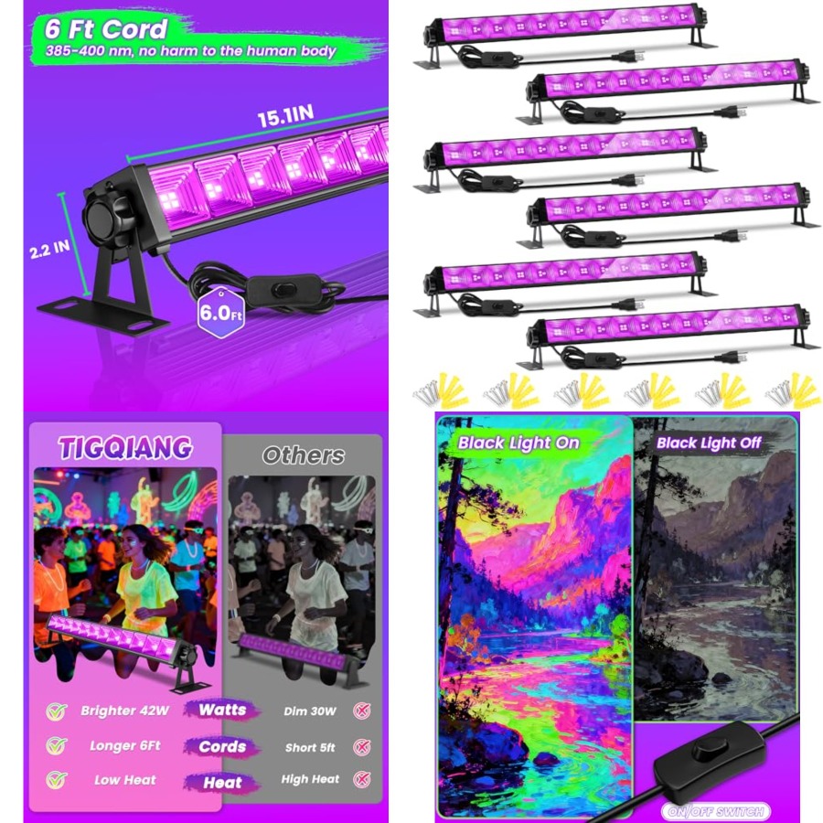 4W Pack LED Black Light Bar, B - Light Switch review and price