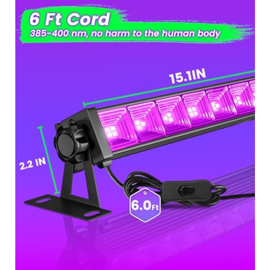 4W Pack LED Black Light Bar, B - Light Switch review and price
