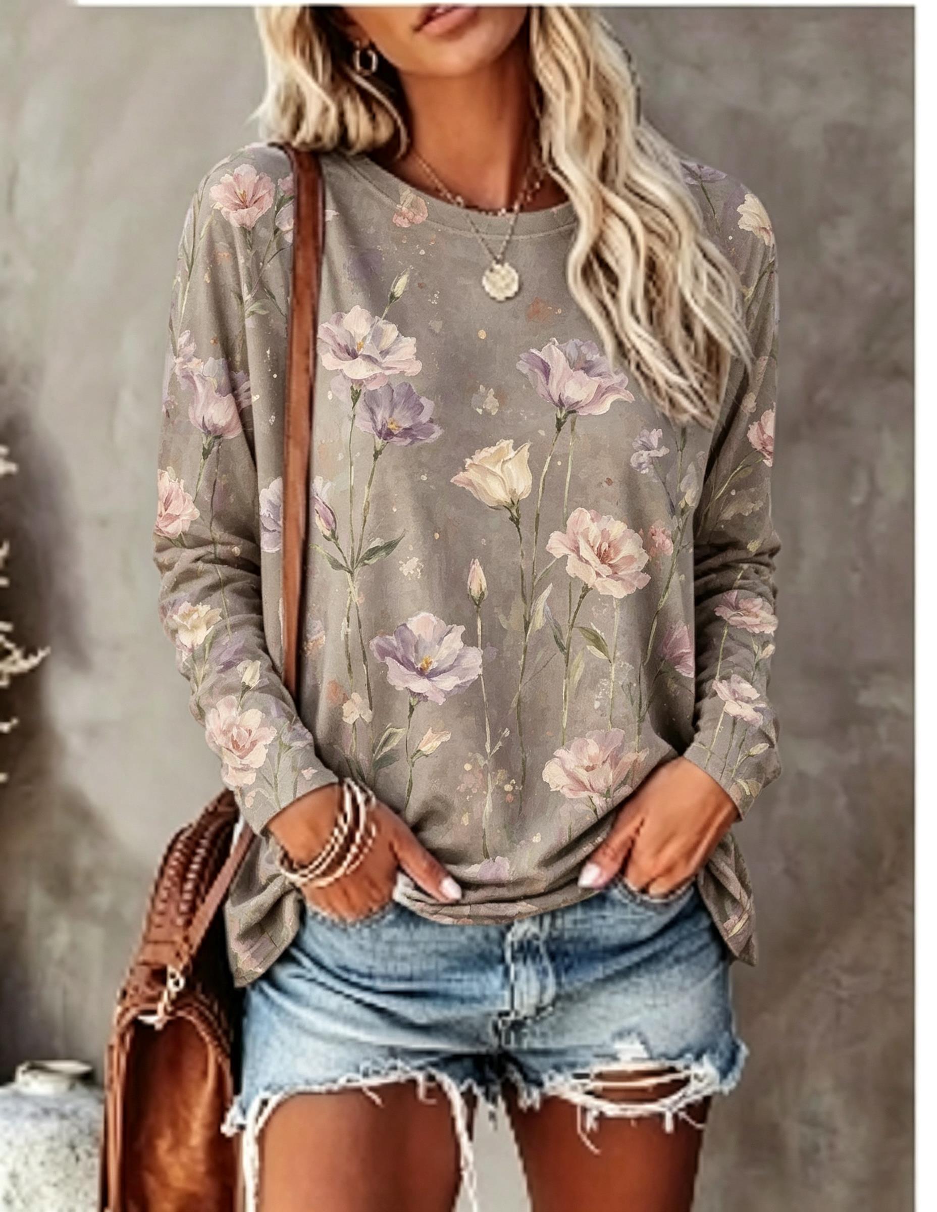 Women Long Sleeve T‑Shirt Oil  - Wallpaper review and price