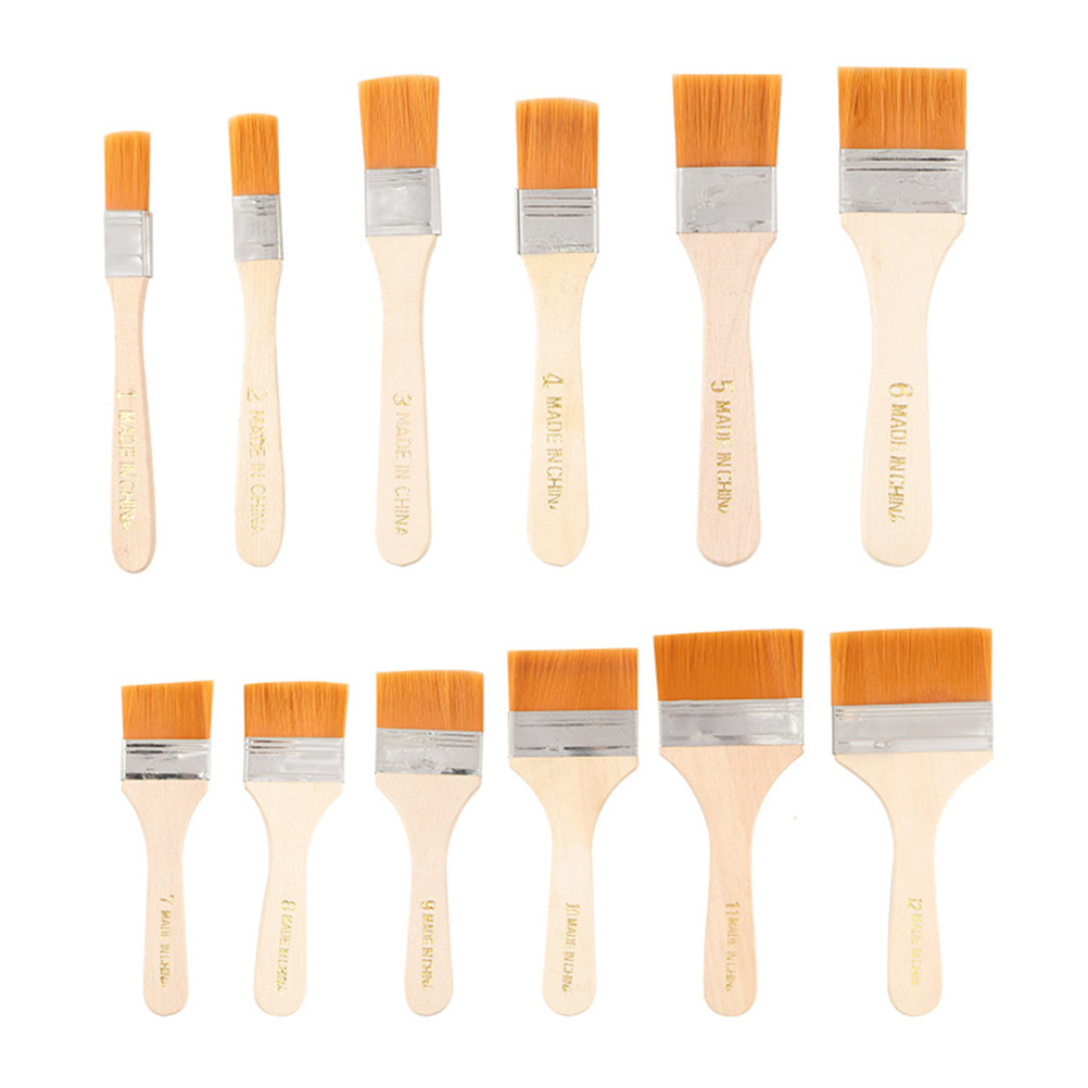 12Pcs Nylon Flat Paint Brushes - Home Improvement Fence review and price