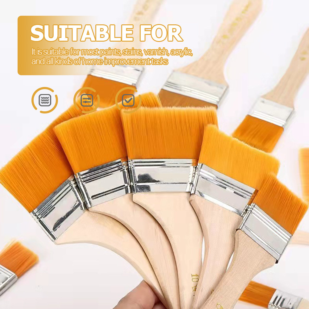 12Pcs Nylon Flat Paint Brushes - Home Improvement Fence review and price
