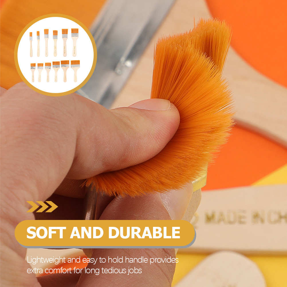 12Pcs Nylon Flat Paint Brushes - Home Improvement Fence review and price