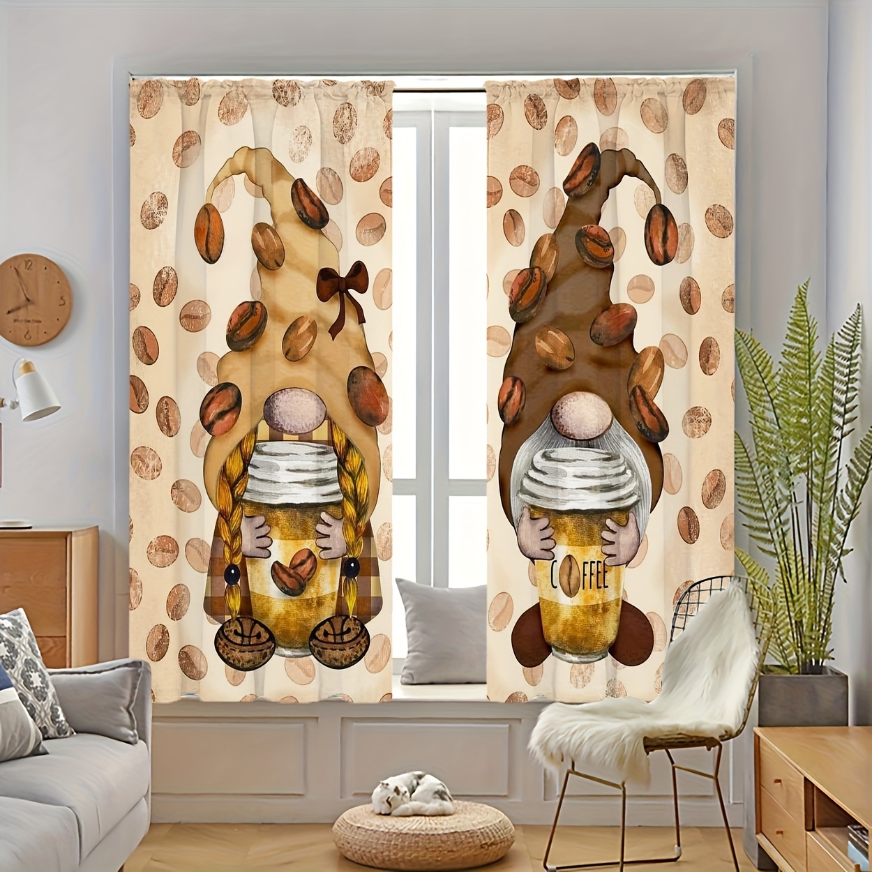 2PCS Cartoon Sheer Curtains, C - Curtain Rods review and price