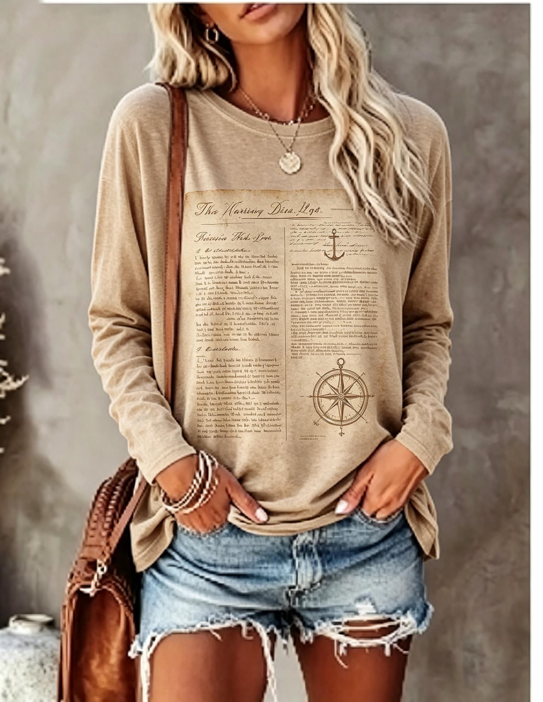 Women Long Sleeve T Shirt Vint - Wallpaper review and price